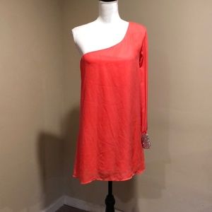 Women’s med coral one shoulder dress